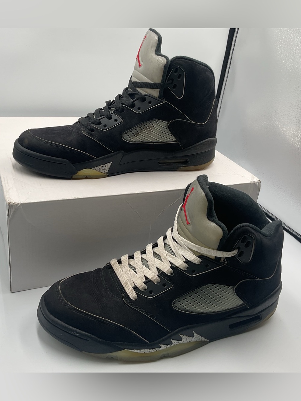 Air Jordan 5 Retro OG Black Metallic Reimagined Sz 10 Men’s Sneakers Shoes Gray